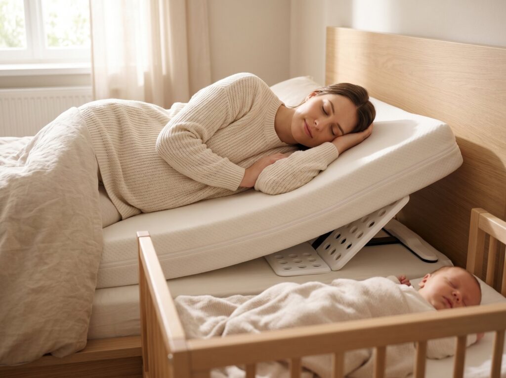 Por qué dormir ligeramente elevado después del parto puede mejorar la comodidad